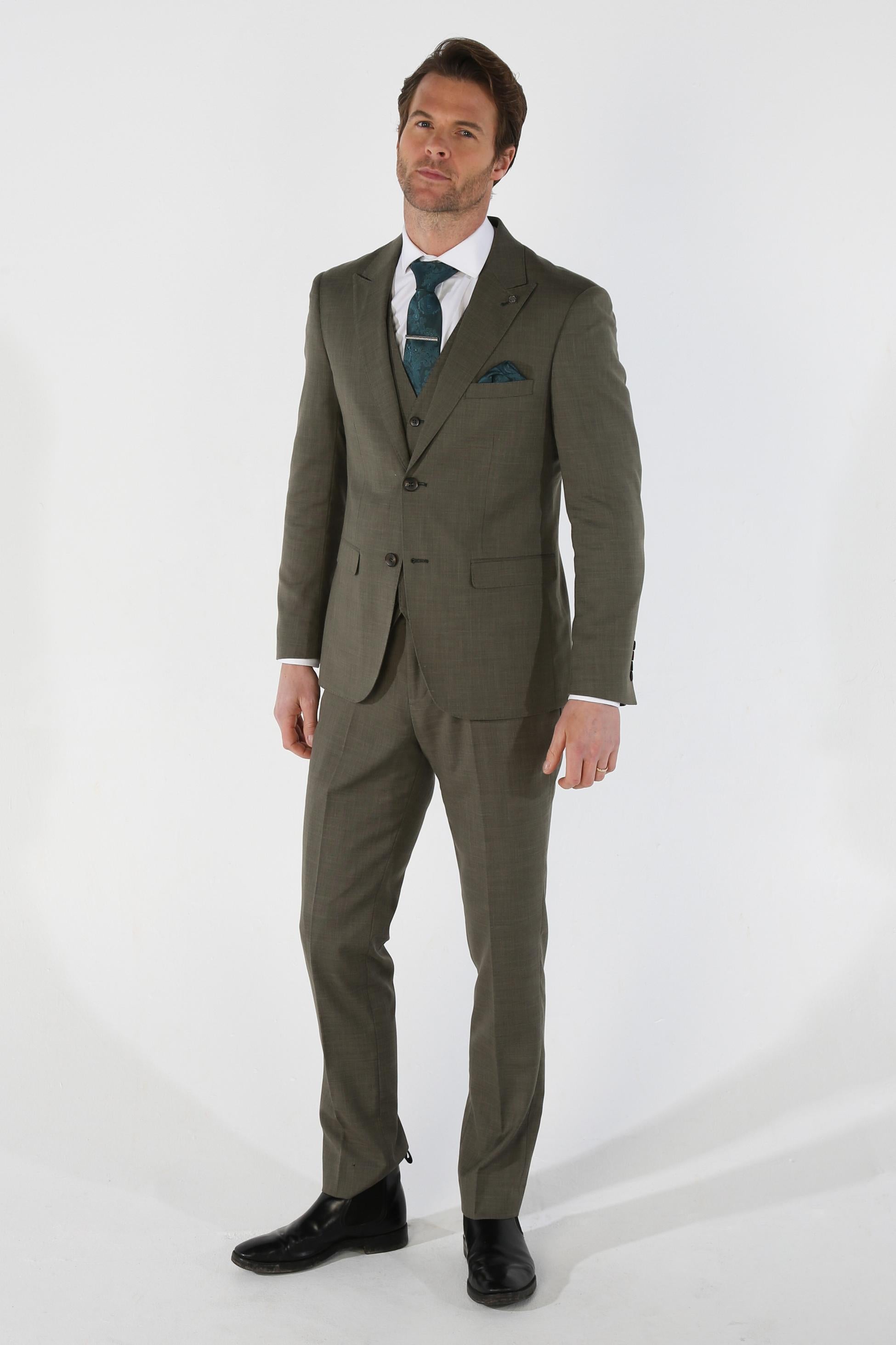 Mens Sage Green Tailored Fit Suit Jacket KURT