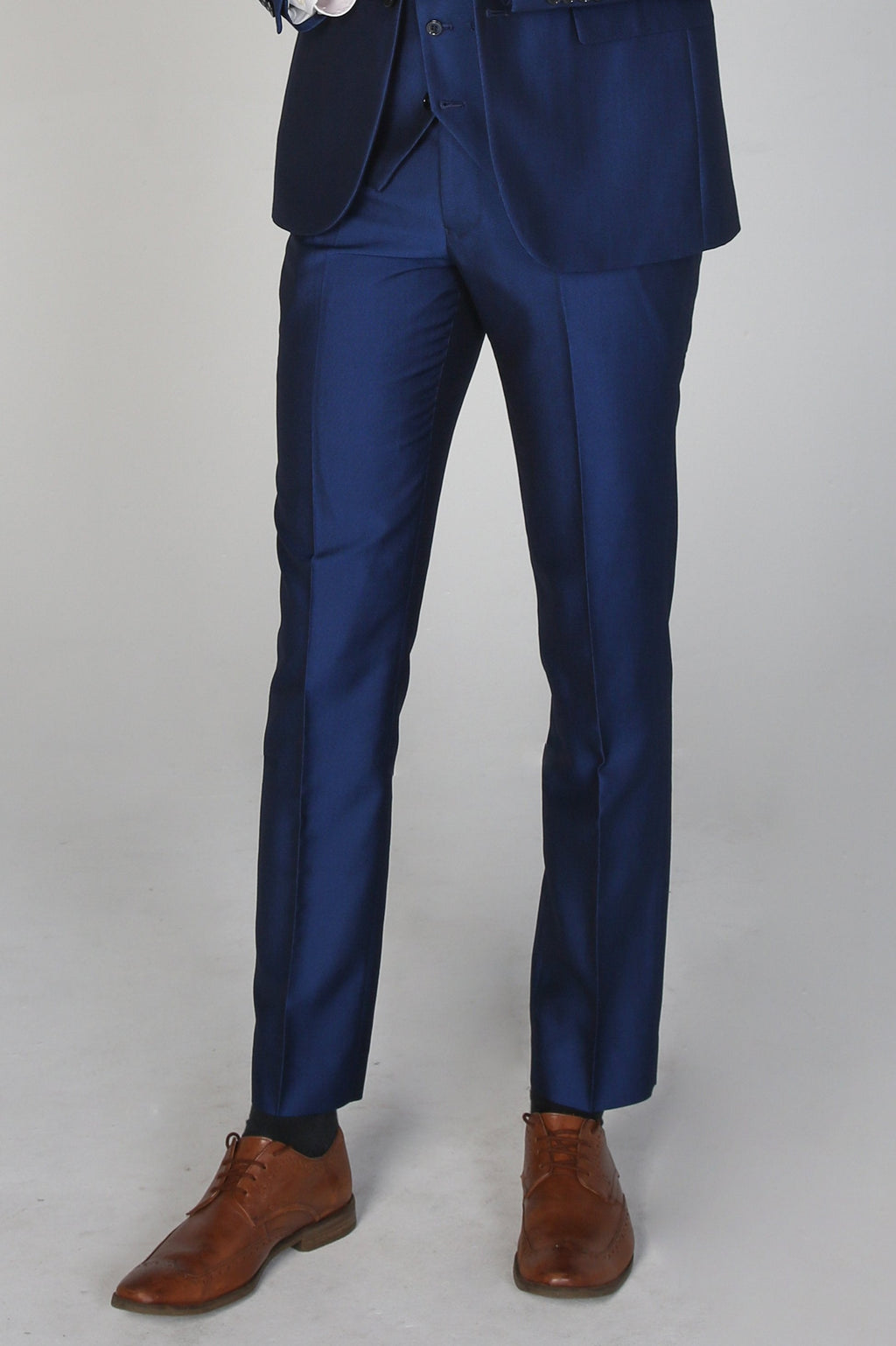 KINGSLEY Men’s Tailored Fit Royal Blue Sheen Suit