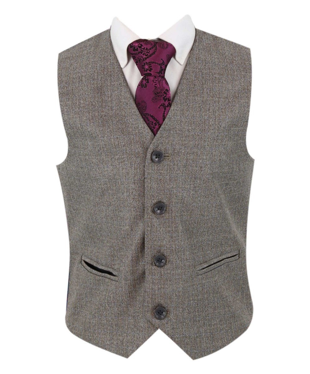 Tailored Beige Suit for Boys – Dark Beige