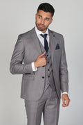 Men's tailored fit light grey suit