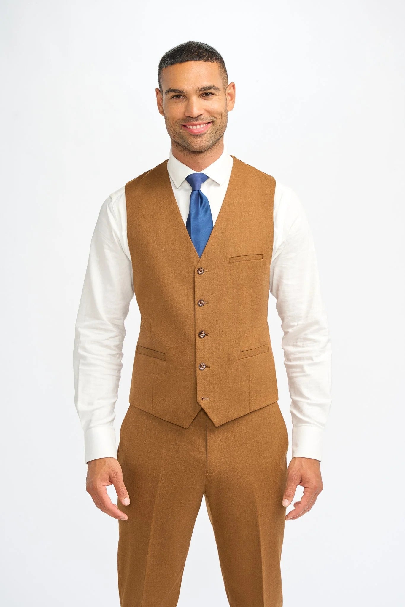 James Sierra Men's 3-Piece Wool Slim Fit Formal Suit