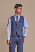 Mens blue slim fit formal waistcoat Specter