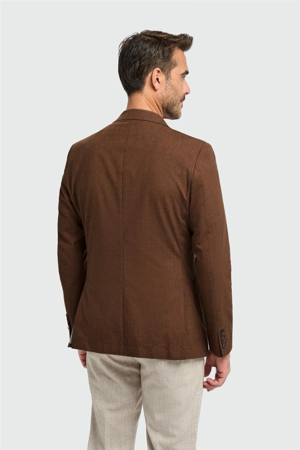 Mens Rust Brown Cotton Formal Blazer EDISON
