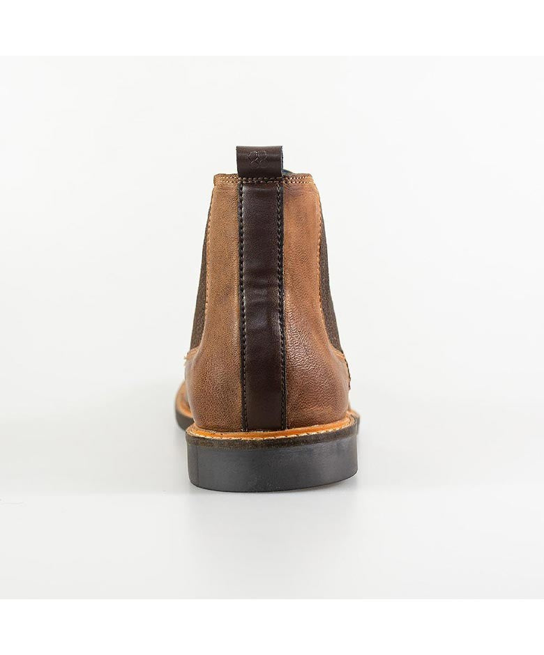 Mens Tan Brown Suede Low Ankle Slip On Chelsea Boots ARIZONA