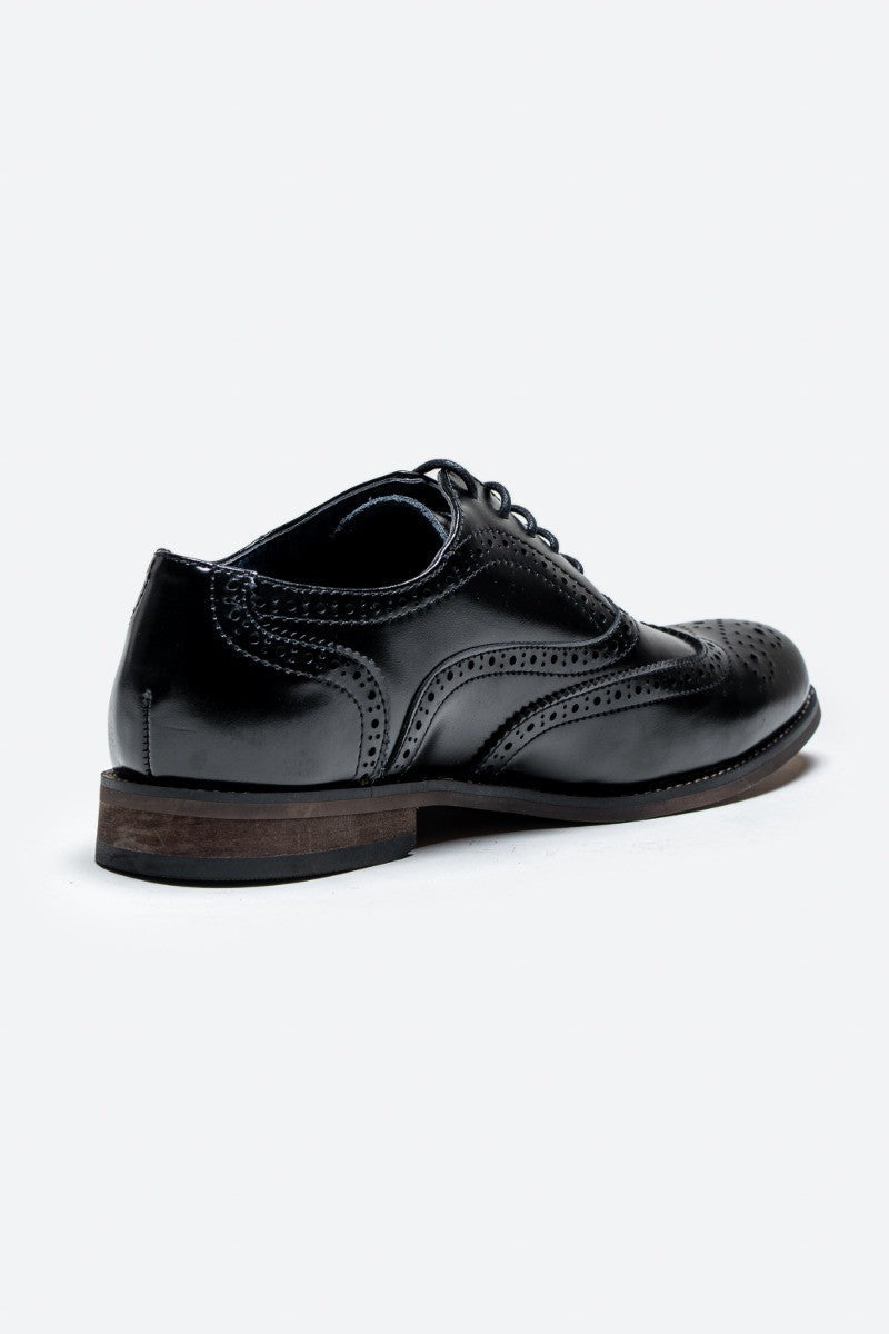 Mens Black Oxford Brogue Shoes CLARK