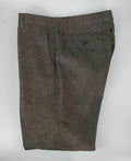Men's Herringbone Tweed Slim Fit Trousers - MARTEZ - Tan Brown