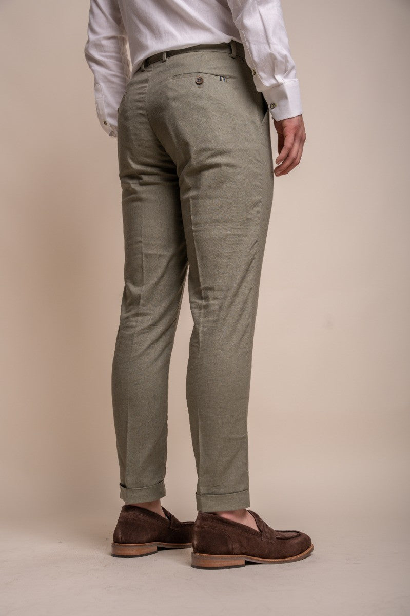 Men's Slim Fit Linen Blazer Collection ALVARI - Sage
