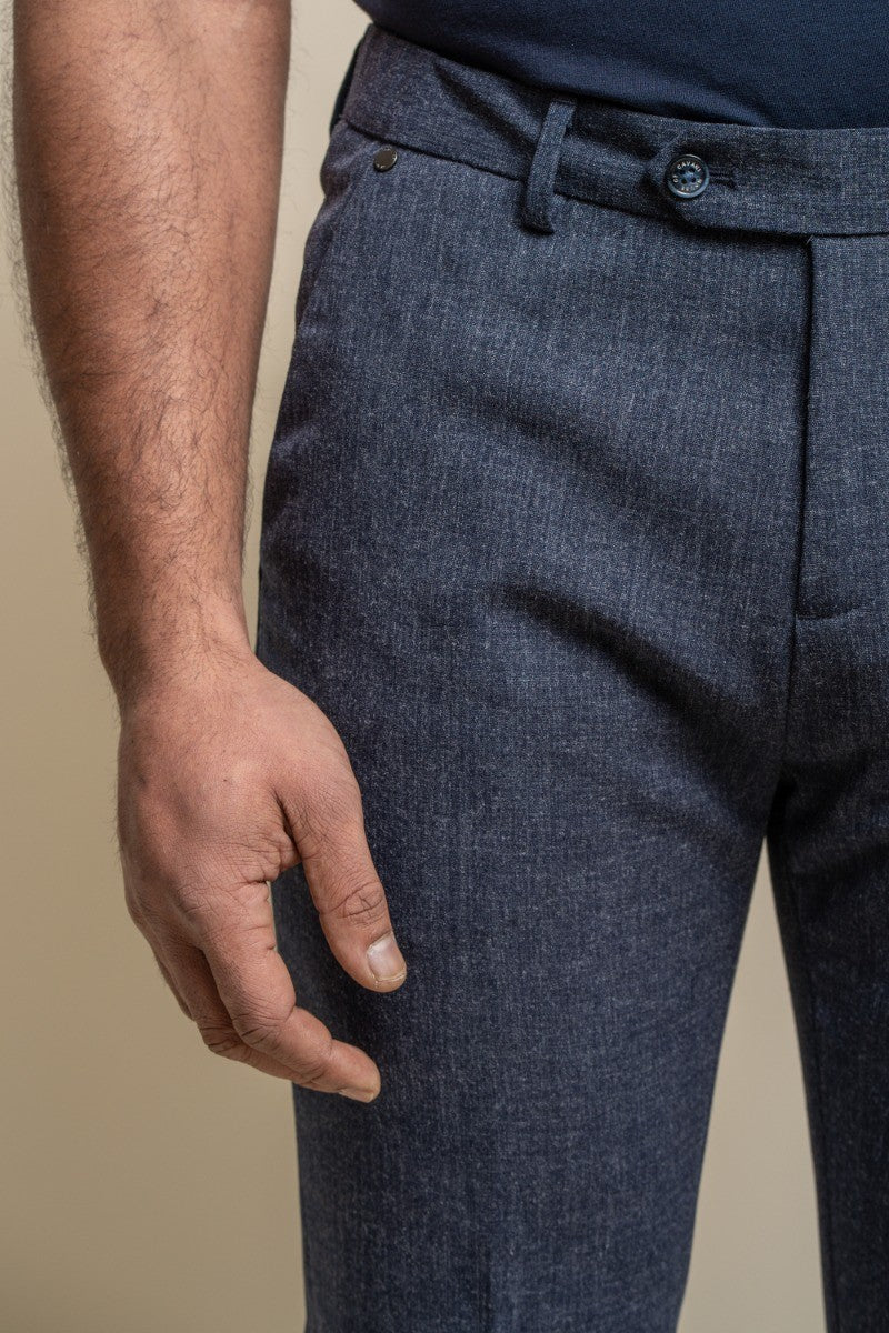 Men's Tokyo Slim-Fit Formal Trousers – Navy Blue