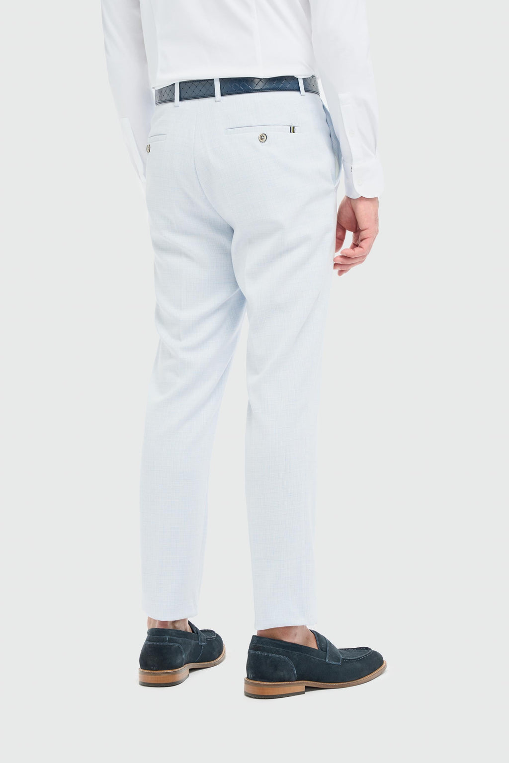 Men’s Slim Fit Textured Formal Trousers - Tropez - Sky Blue