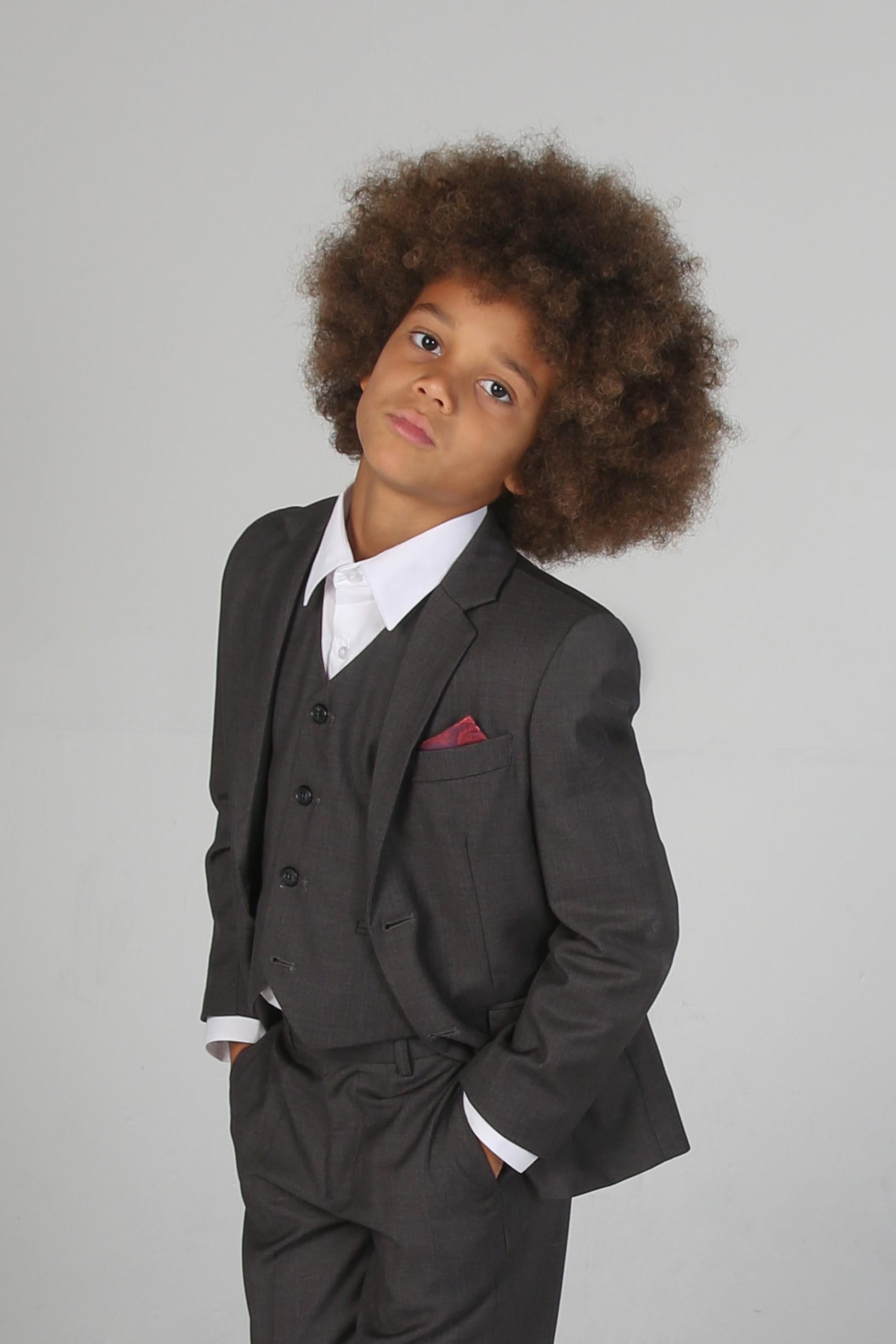Tailored Grey Suit for Boys – Charcoal Grey