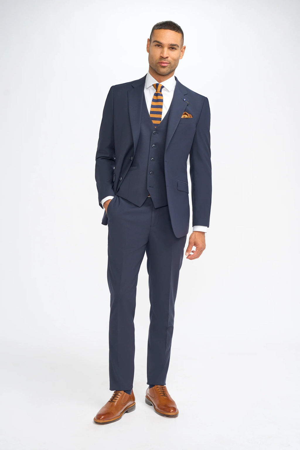 Mens Navy Blue Premium Slim Fit Suit MALIBU