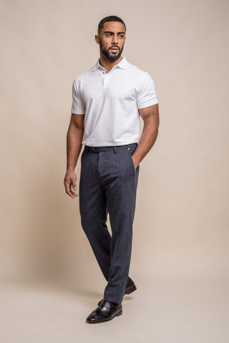 Men's Tokyo Slim-Fit Formal Trousers – Navy Blue