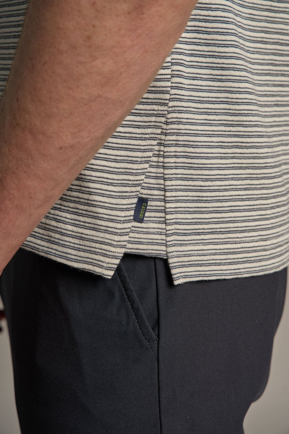 Mens Ecru Cotton Slim Fit Lance Polo Shirt