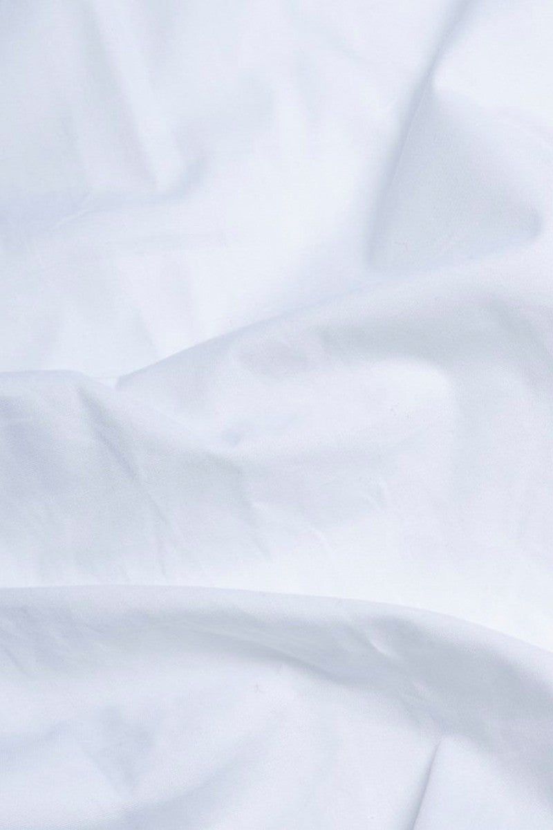 Mens Nicalo White Cotton Mandarin Collar Shirt