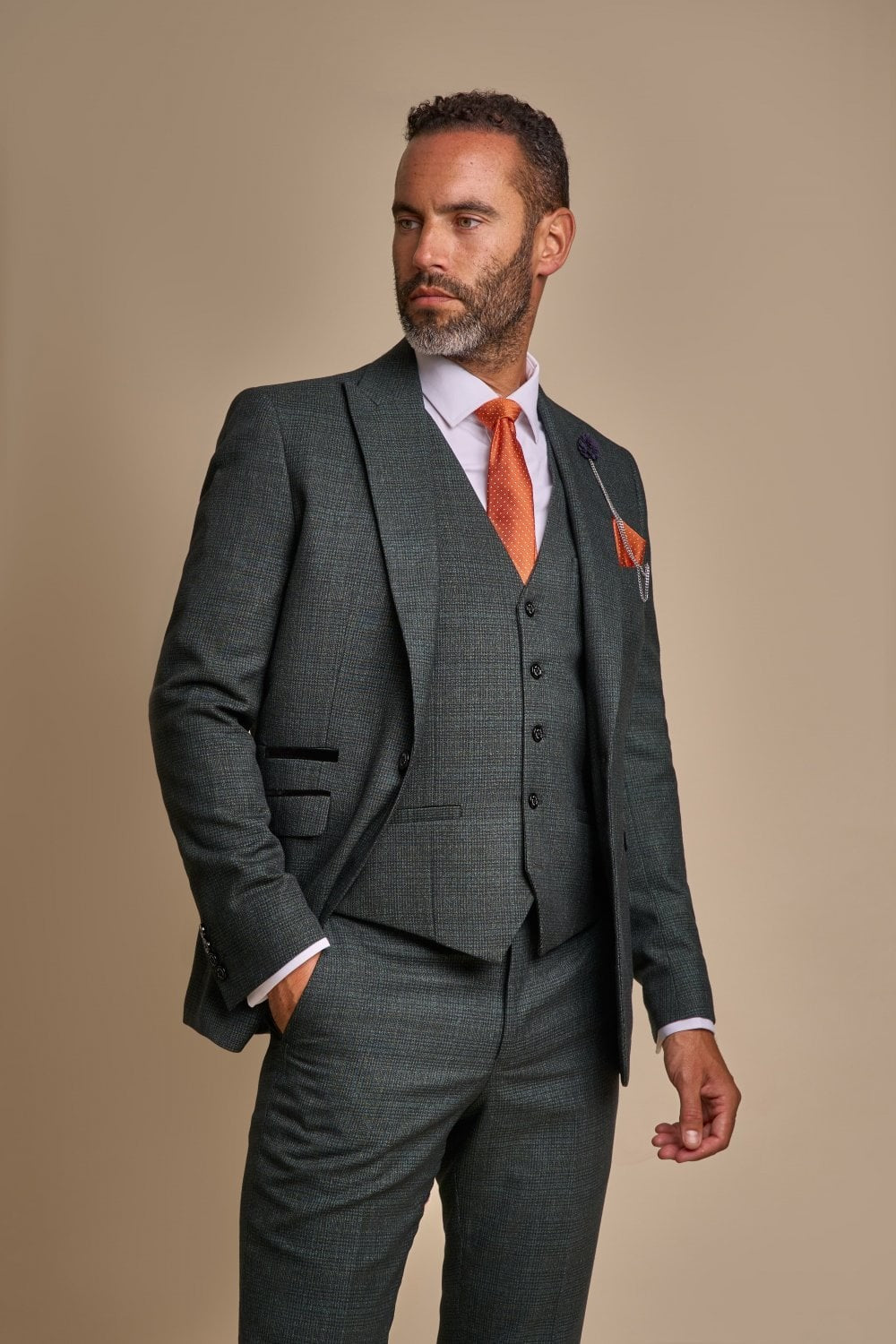 3-Piece Green Suit for Men – Olive Green