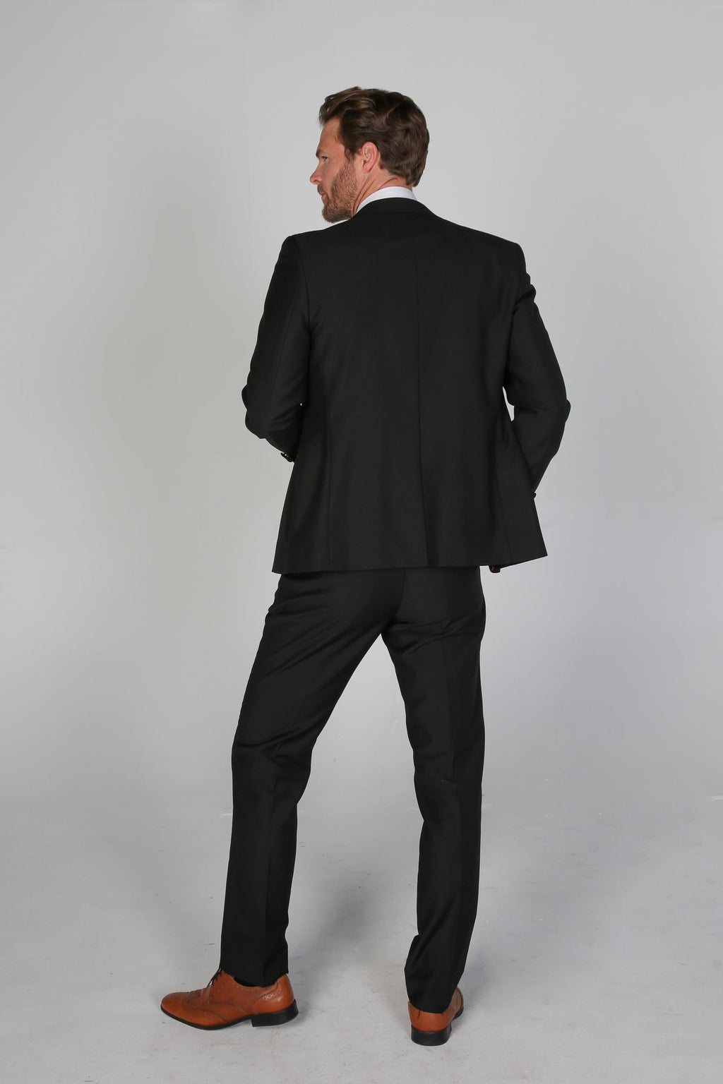 Mens Black Peak Lapel Tuxedo Dinner Suit HARRY