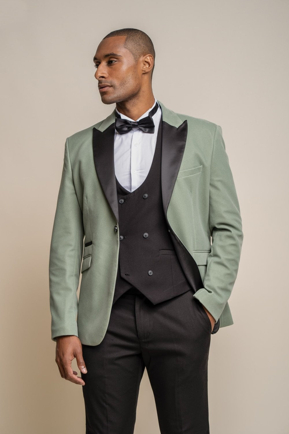 Mens Jade Green Slim Fit Velvet Tuxedo Blazer ROSA