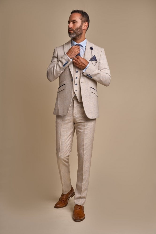 3-Piece Beige Suit for Men – Beige