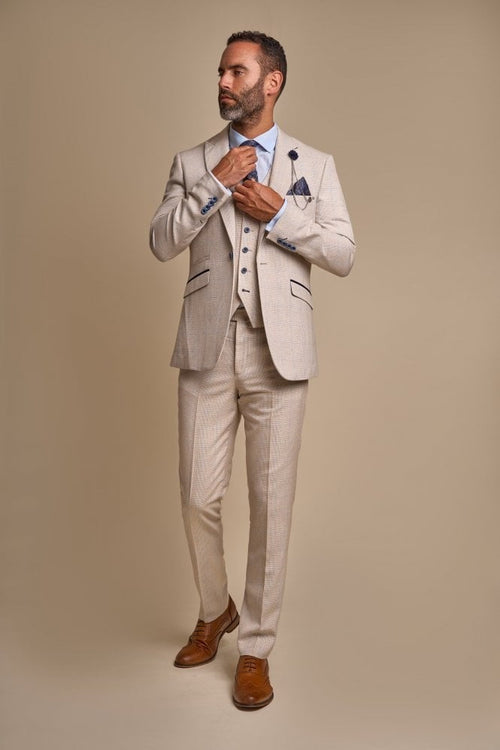 3-Piece Beige Suit for Men – Beige