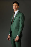Men's Camden Emerald Green Lightweight Self-Pattern Slim Suit