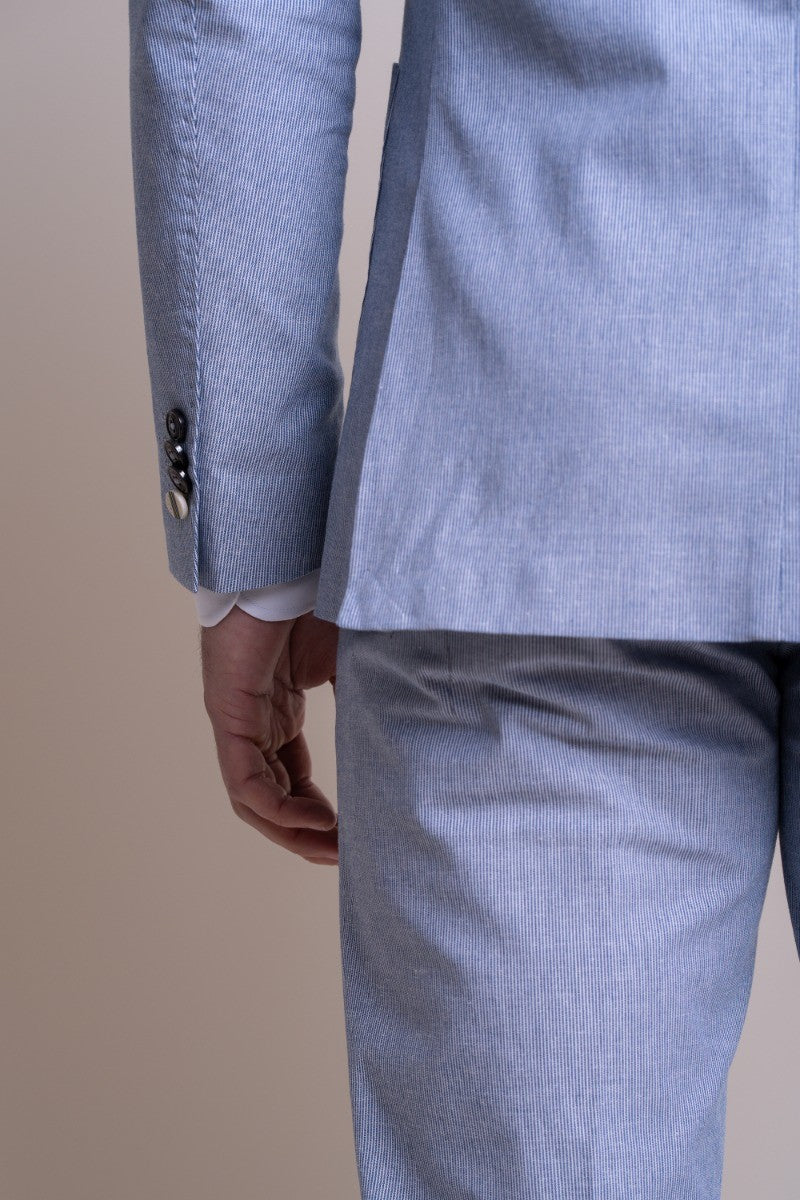 FREDRIK Blue Men's Slim Fit Textured Suit