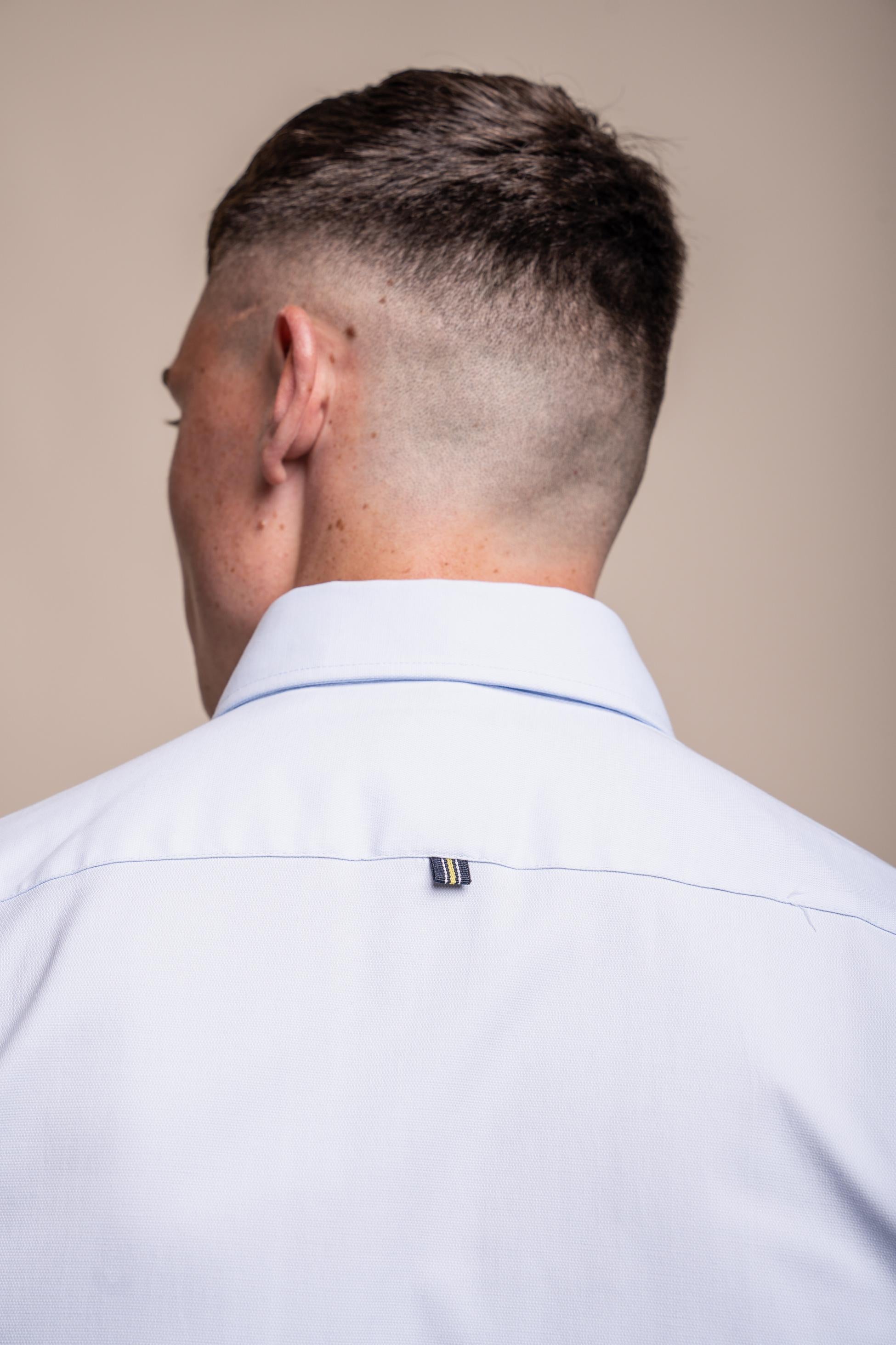 Mens Vito Sky Blue Short Sleeve Cotton Shirt