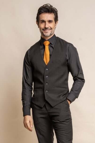 Slim Black Suit for Men – Black