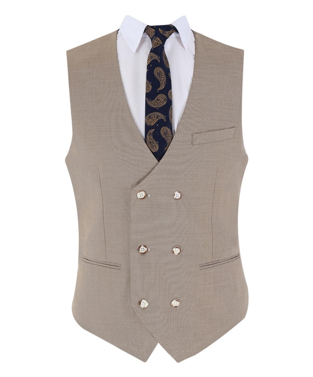 JAMES Men’s Tailored Fit Taupe Beige Suit - 3-Piece