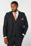 Mens navy wool blend suit jacket OSCAR displayed in catalog