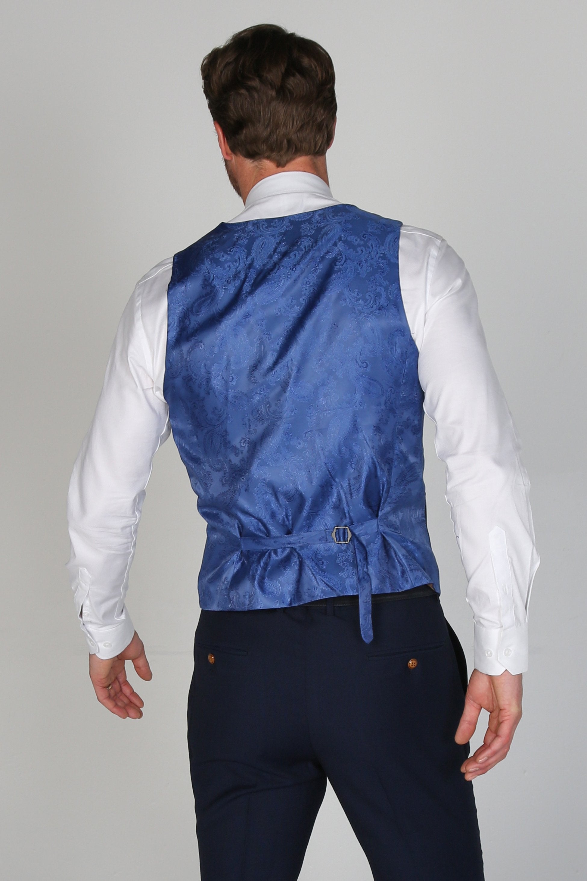 Mens Navy Tailored Fit Single Breasted Waistcoat MAYFAIR