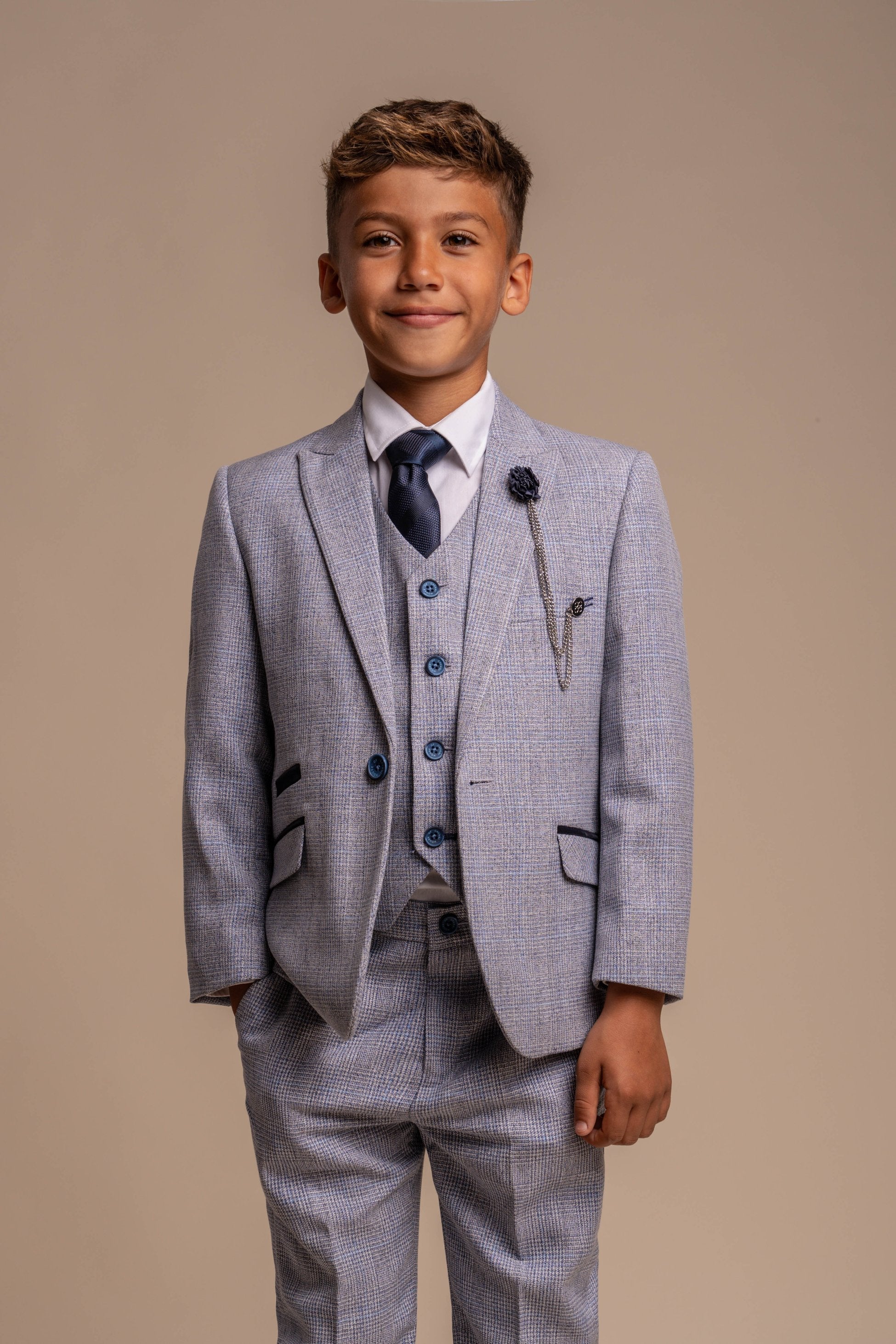 boys’ 3-piece slim fit formal wedding suit set