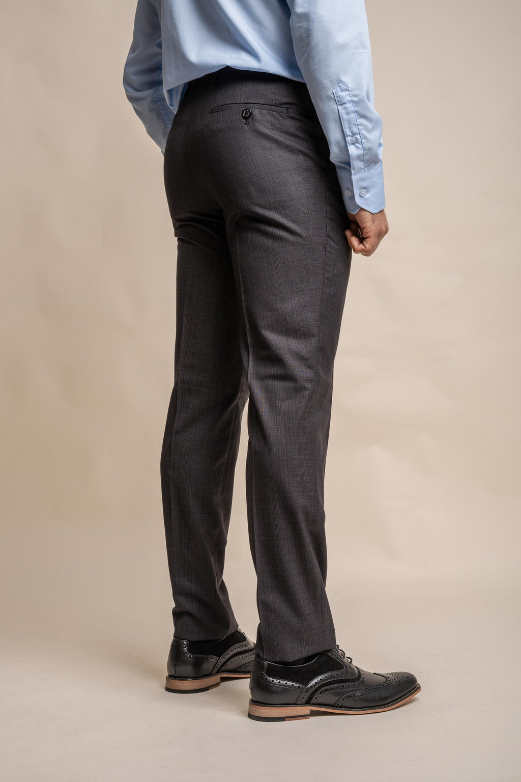 SEEBA Dark Grey Graphite Men's Slim Fit Formal Suit