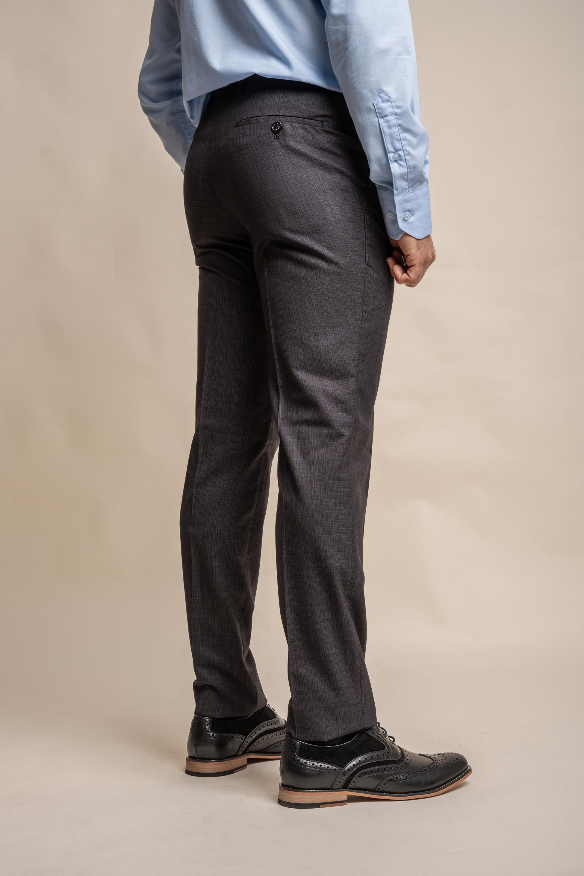SEEBA Dark Grey Graphite Men's Slim Fit Formal Suit