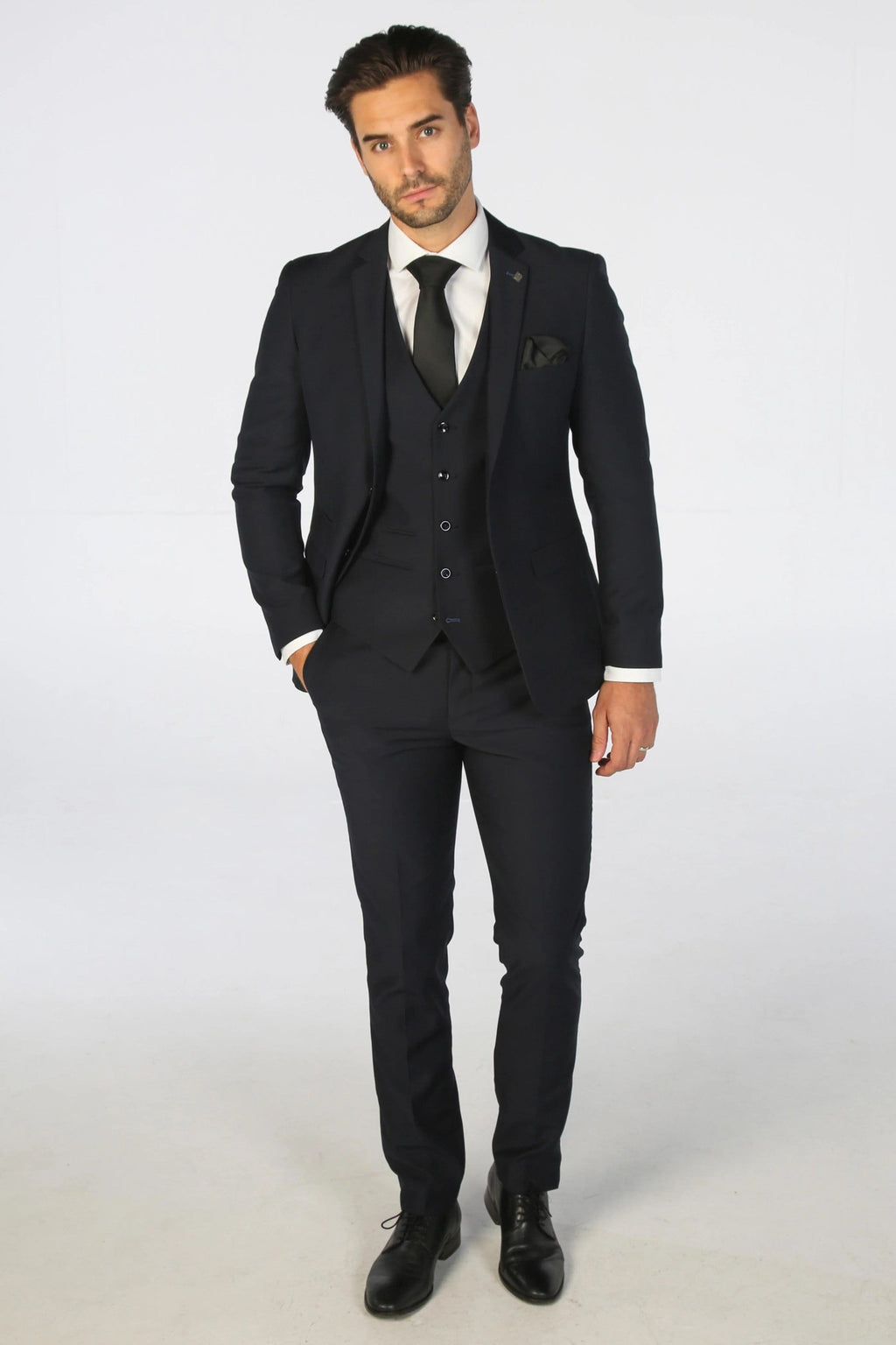 PARKER Men’s Tailored Fit Navy Suit