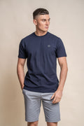 Men’s crewneck cotton T-shirt, breathable knit, slim fit
