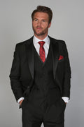 Mens black peak lapel tuxedo dinner jacket HARRY elegant wear