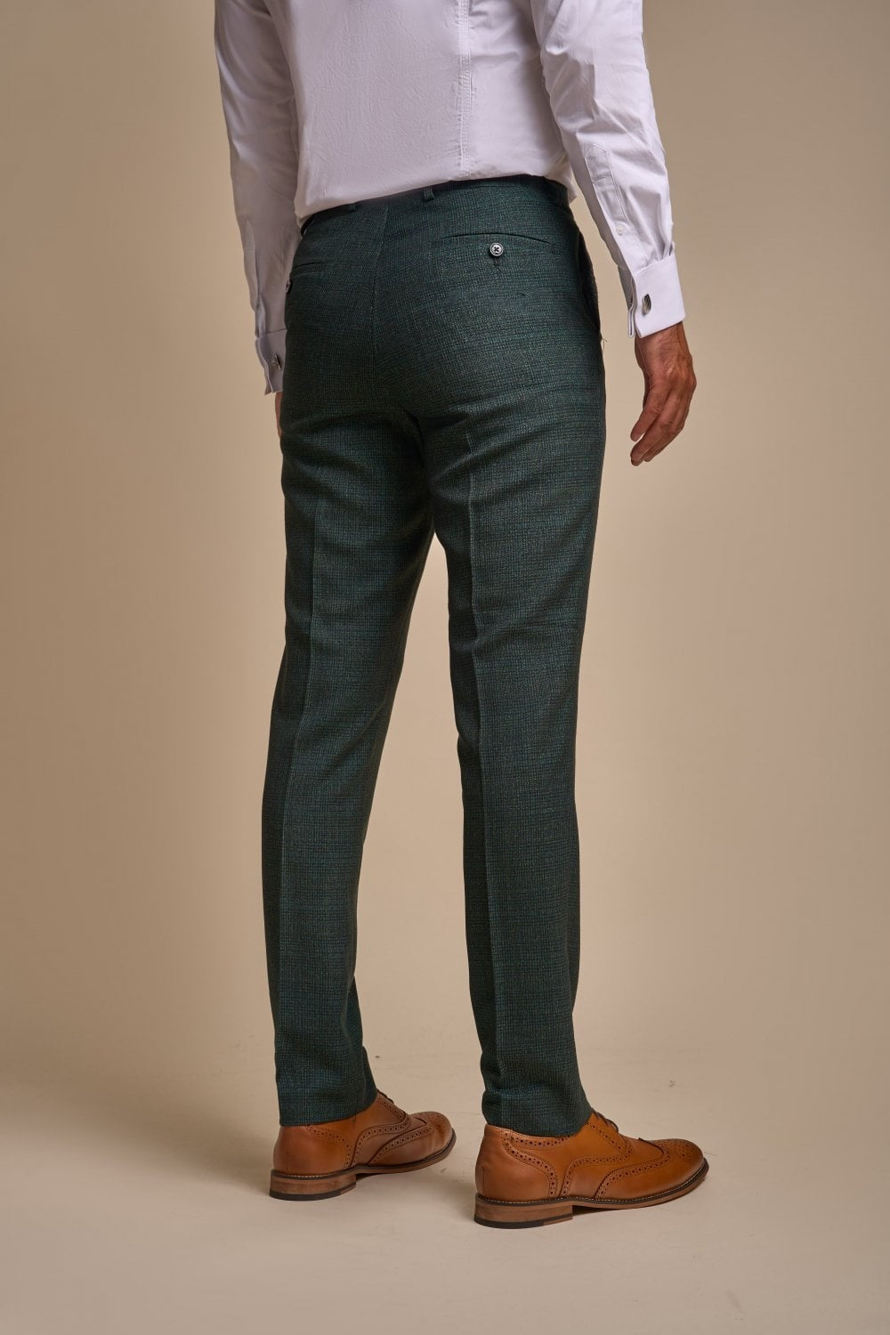Men's Caridi Olive Green Glen Check 2-Piece Double-Breasted Suit