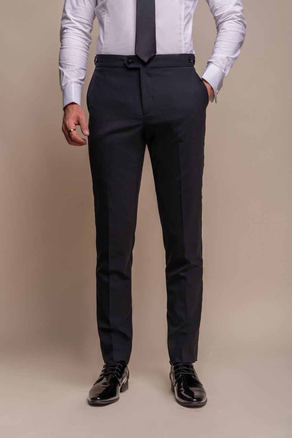 ASPEN Midnight Navy Men's Slim Fit Wool Blend Tuxedo Dinner Suit