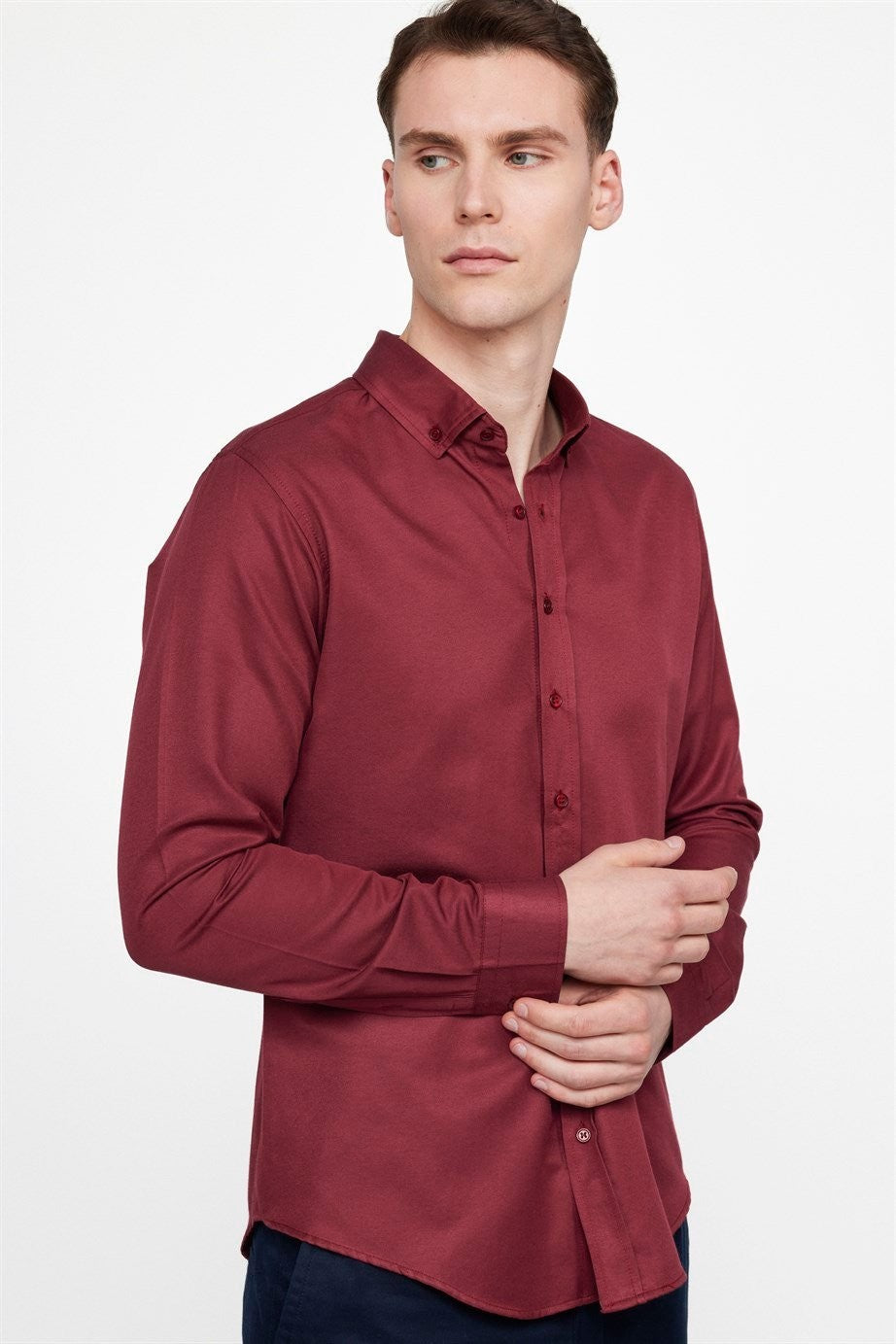 Men’s slim fit oxford shirt smart long sleeve