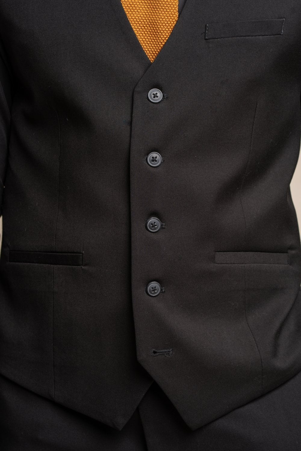 Mens Black Slim Fit Formal Waistcoat MARCO