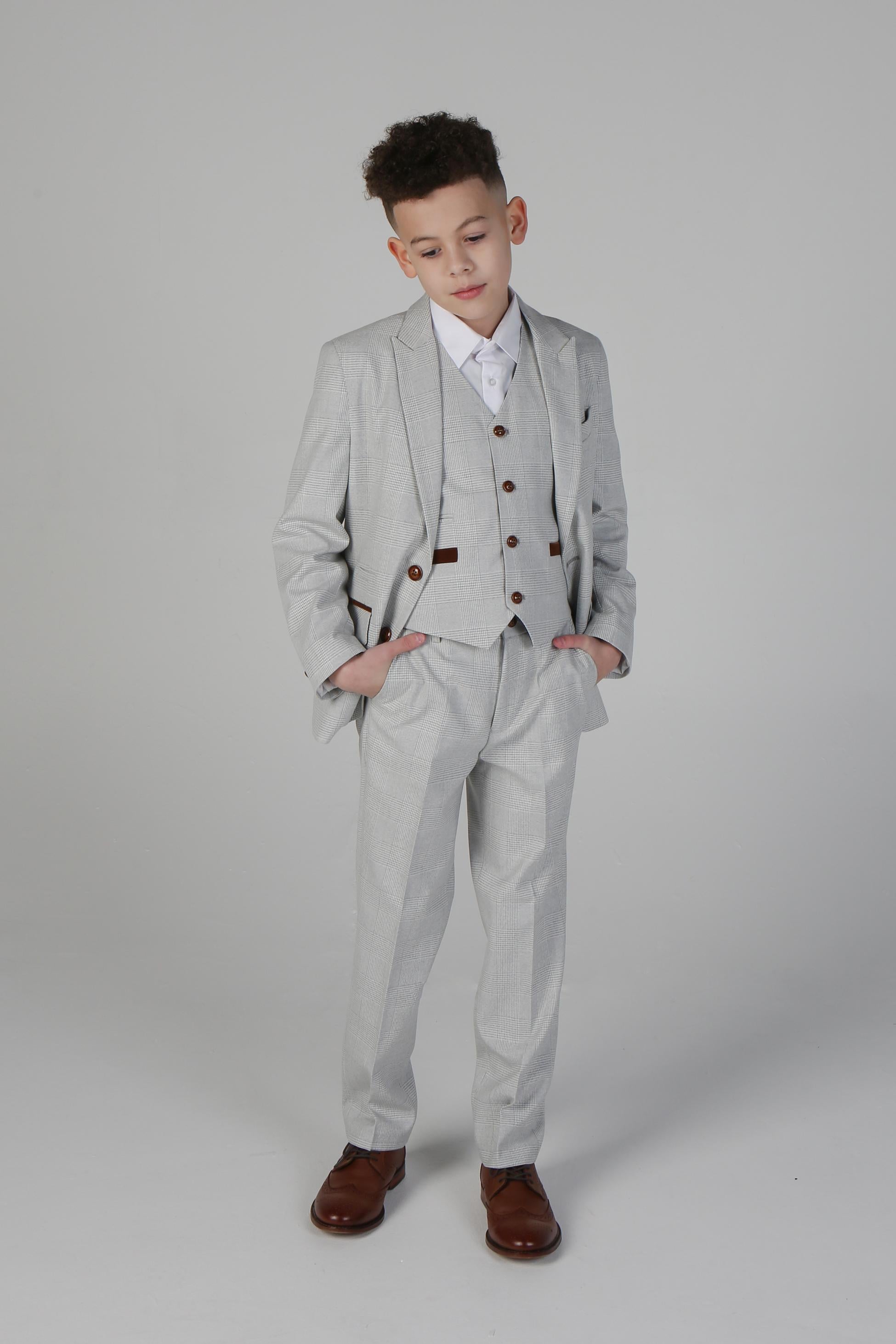 Tailored Beige Suit for Boys – Stone Beige