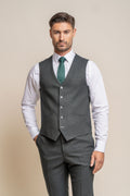 Mens olive green slim fit formal waistcoat Furious