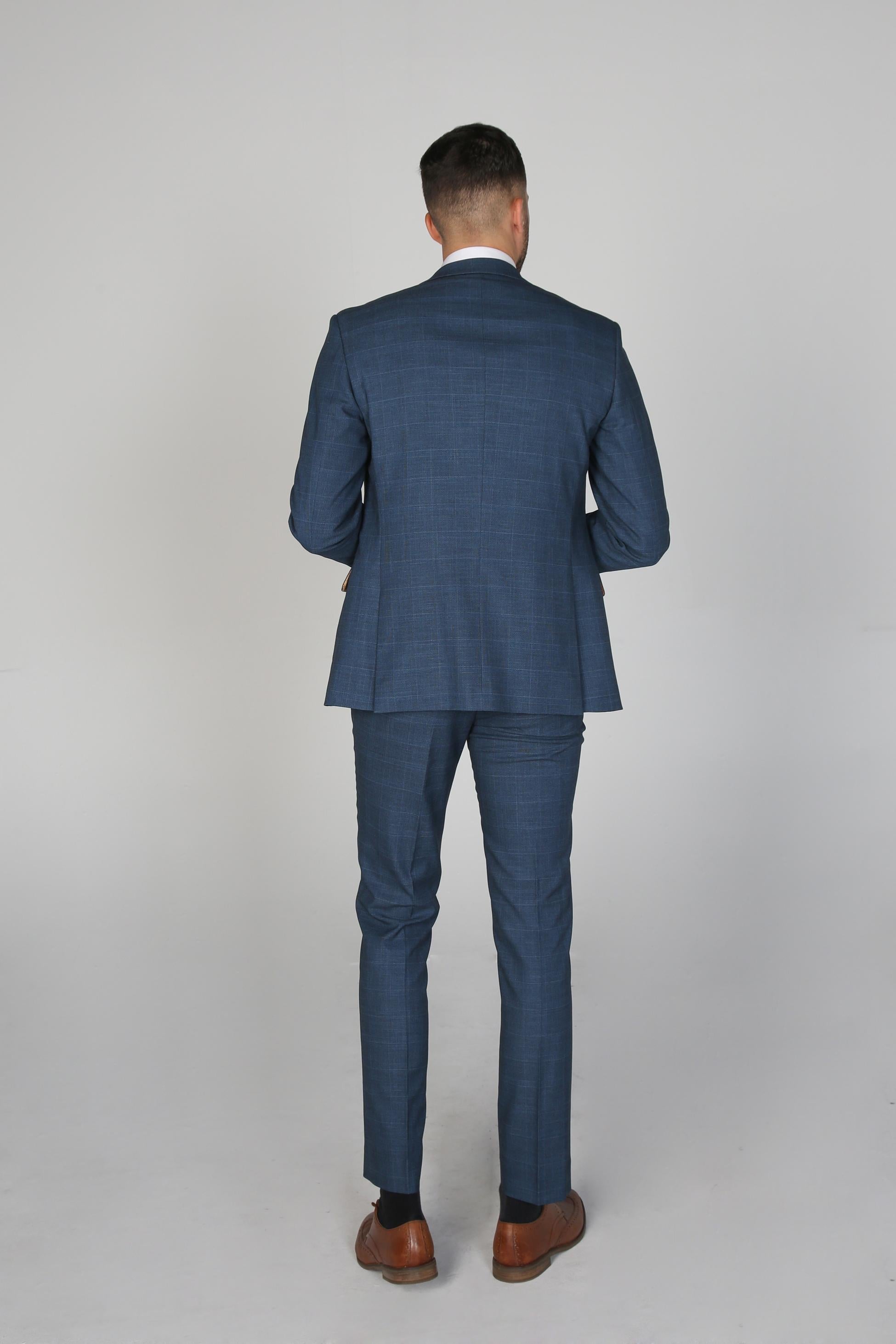 Men's Viceroy Cobalt Blue Check Tailored Fit Executive Suit