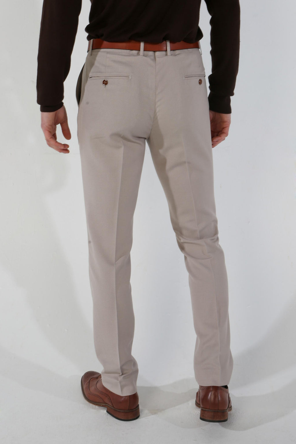 Men's Tailored Fit Trousers - MAYFAIR - Stone