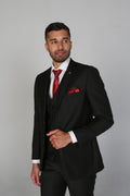 Men's tailored fit black suit