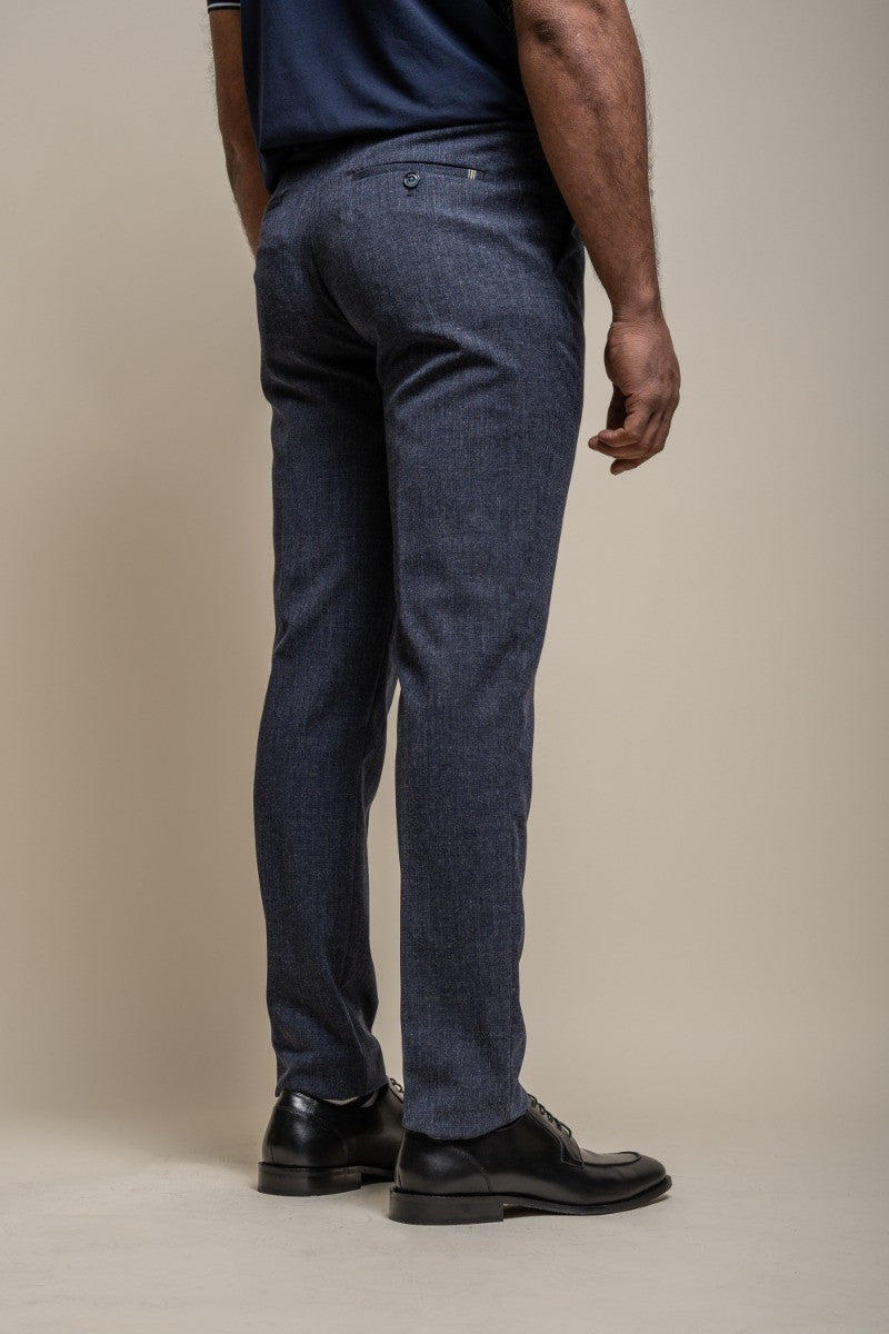 Men's Tokyo Slim-Fit Formal Trousers – Navy Blue