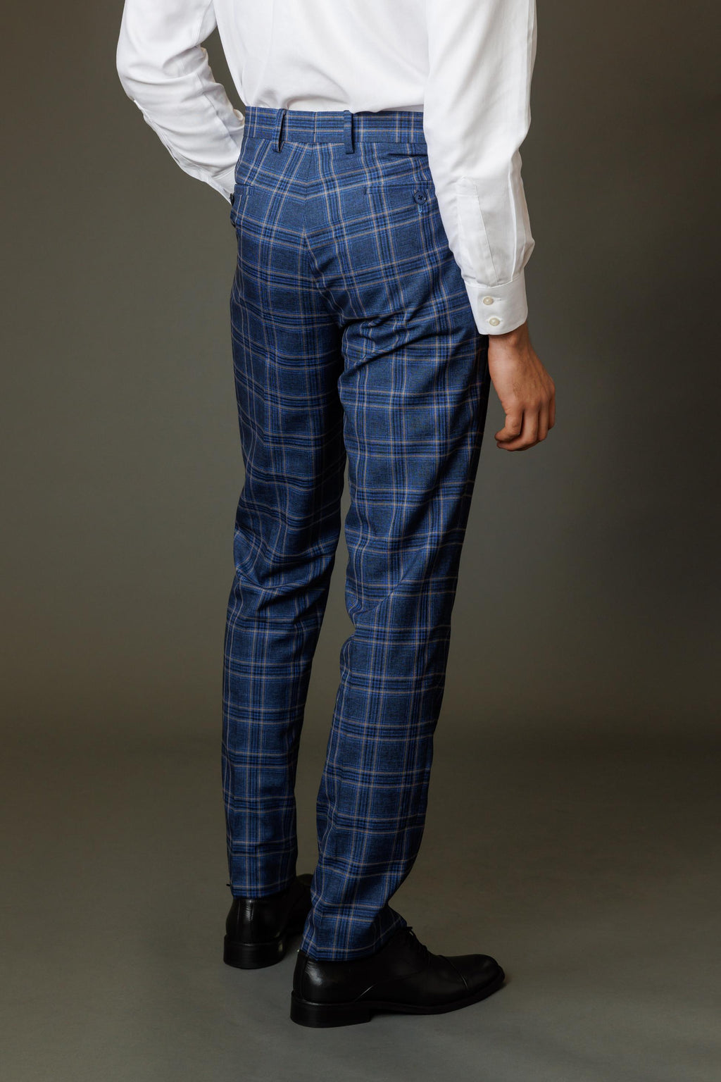 Men's Blake Midnight Navy Windowpane Check Slim Fit Suit