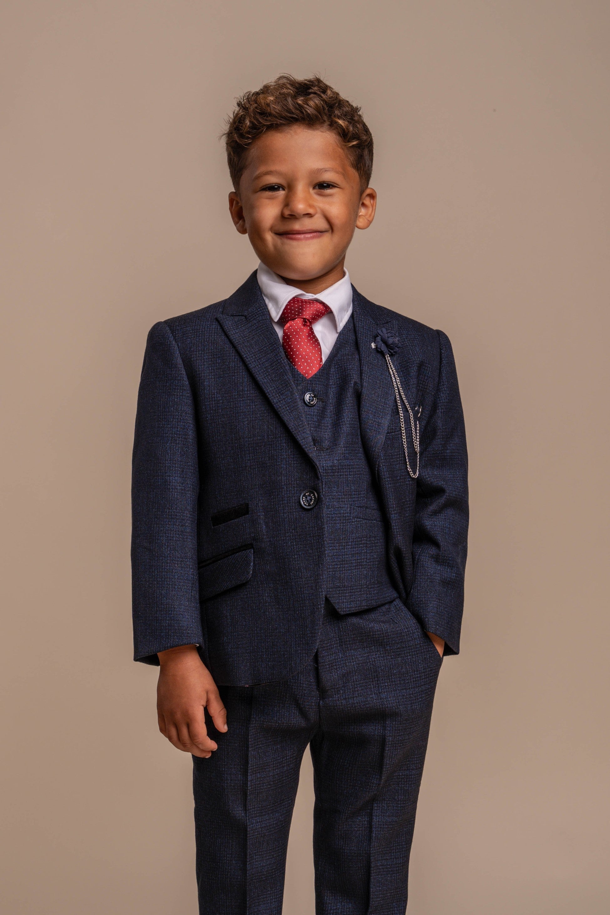 3-Piece Slim Navy Suit for Boys – Navy Blue