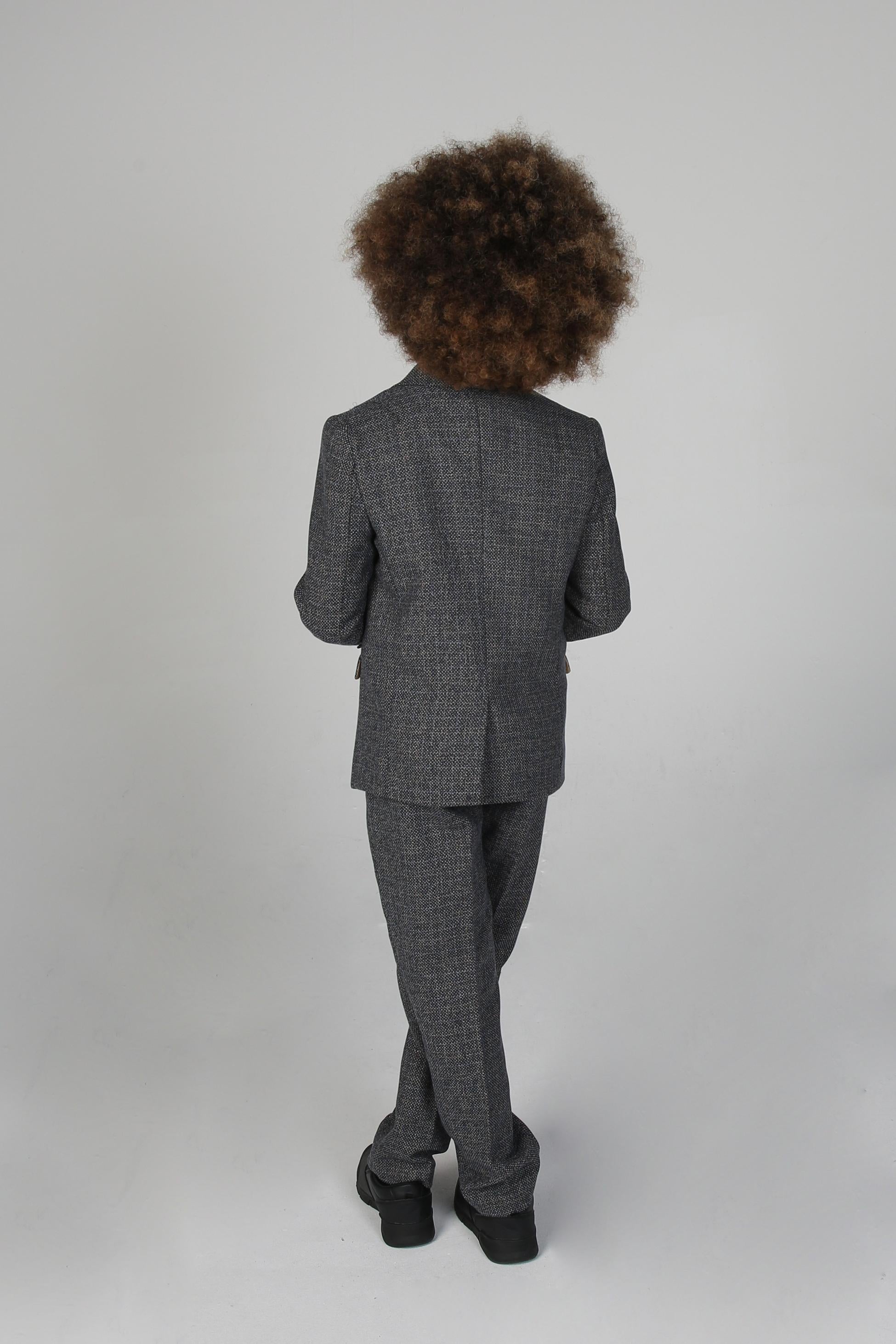 Tailored Grey Suit for Boys – Navy Blue