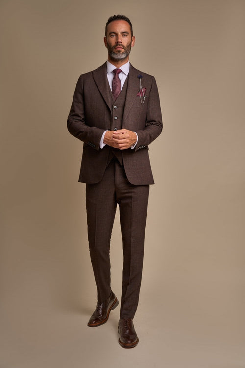 3-Piece Brown Suit for Men – Brown